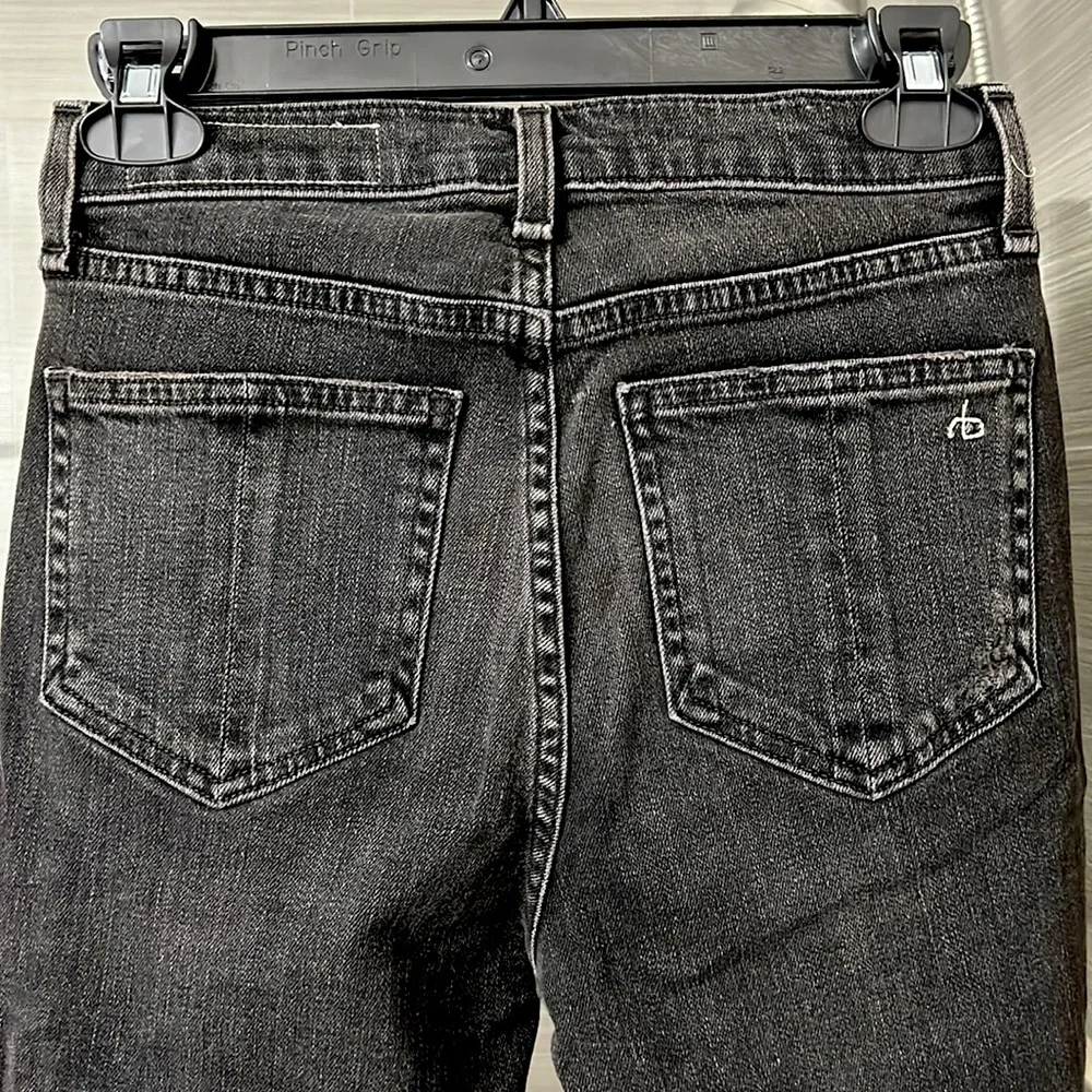 ✨ RAG & BONE ✨ NWT Black Destructed High Rise Ankle Skinny Jeans Size 25 - Picture 13 of 16